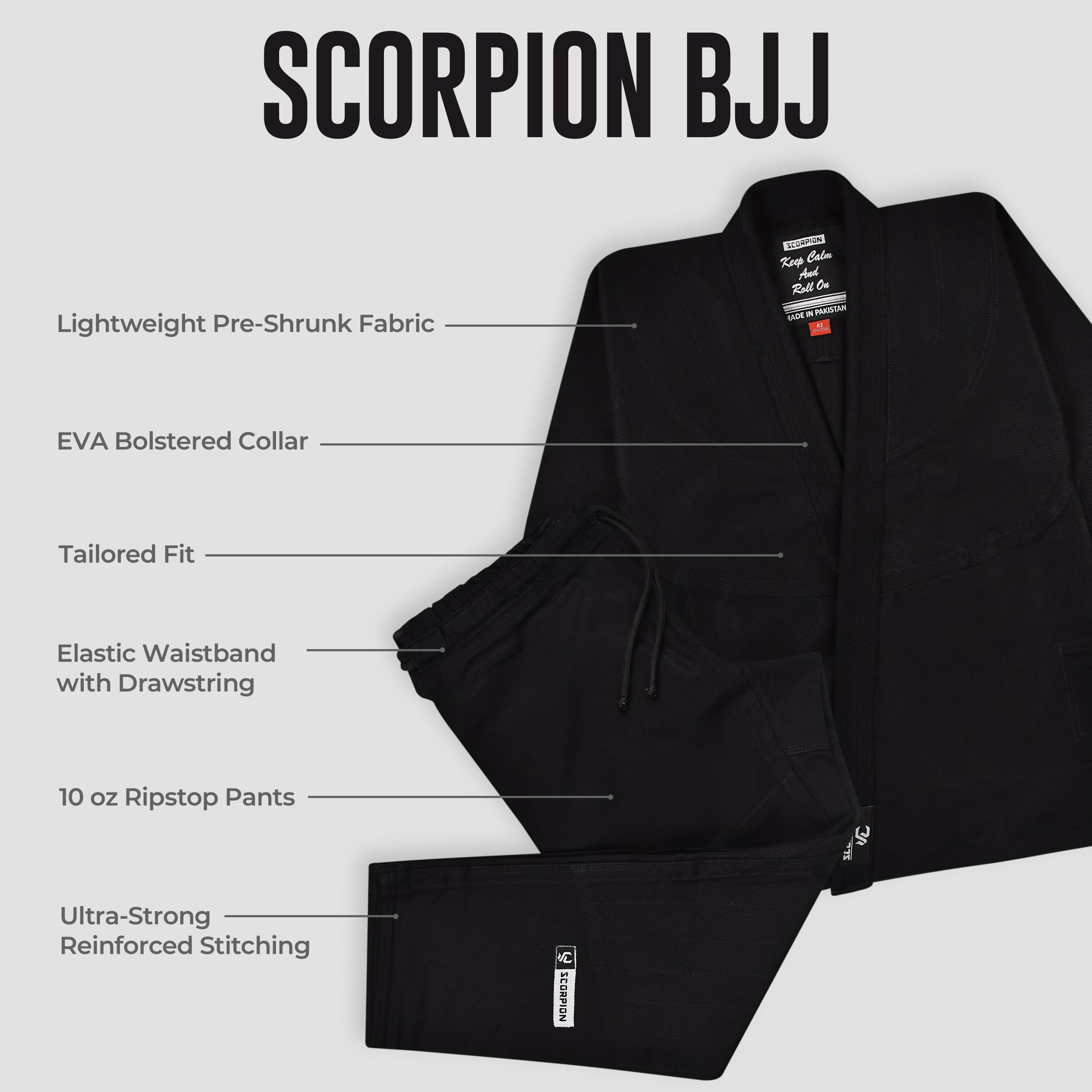 Scorpion Essential 1.0 BJJ Gi - Black
