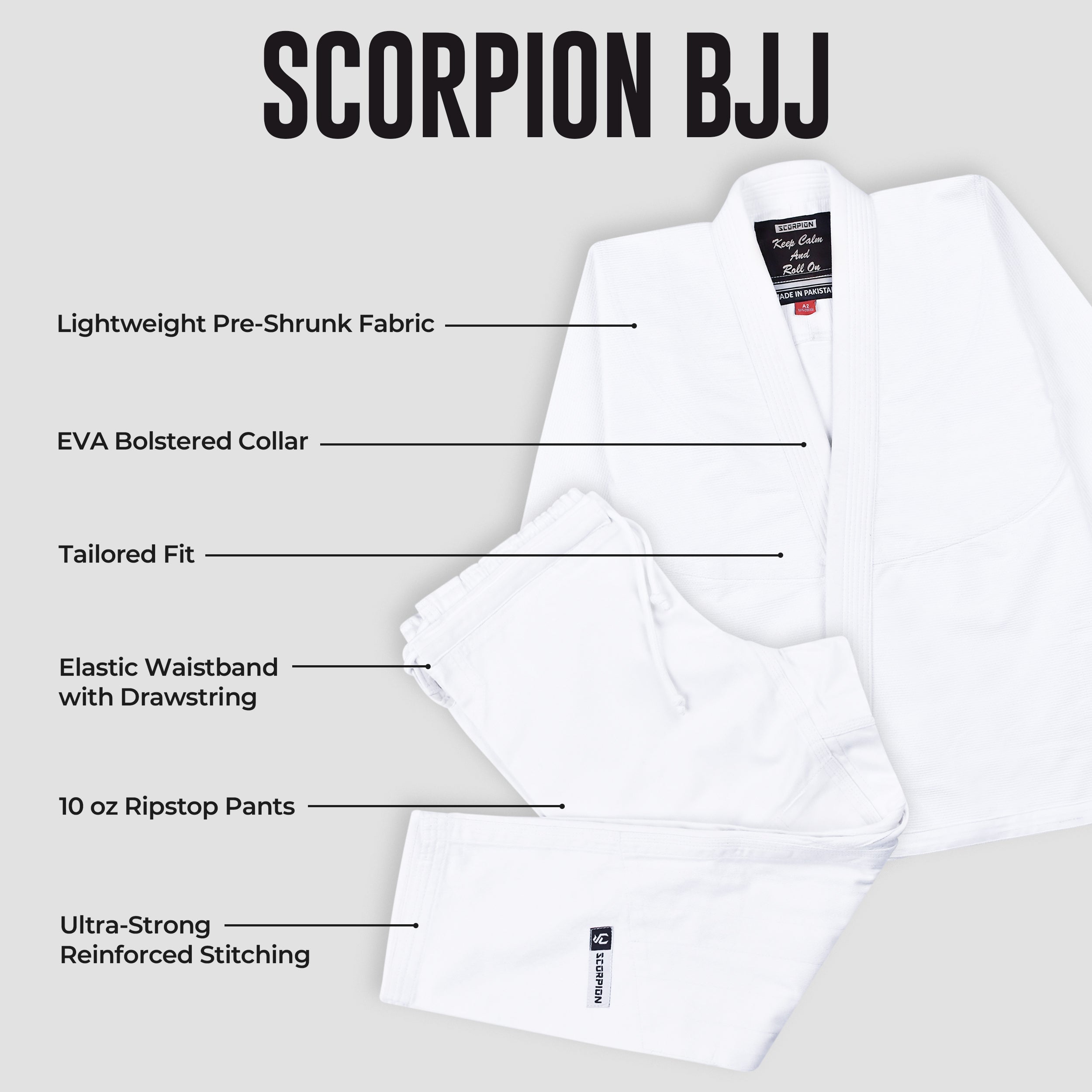 Scorpion Essential 1.0 BJJ Gi - White